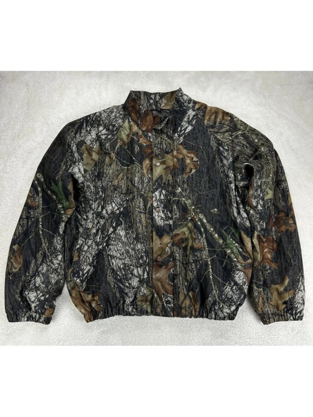 Vintage Mad Dog Gear Full Zip‎ Snap Camo Mesh Jacket Pockets Men’s Large “Read”